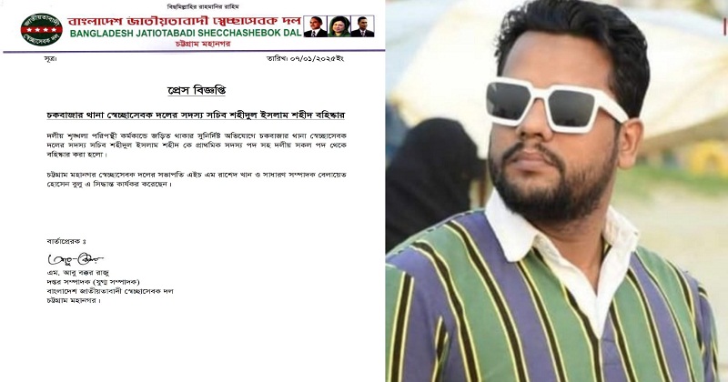 সাবেক ওসি নেজামকে পেটানো সেই স্বেচ্ছাসেবক দল নেতা বহিষ্কার